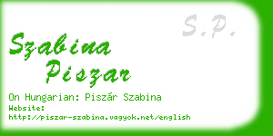 szabina piszar business card