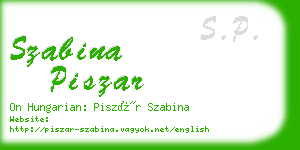 szabina piszar business card
